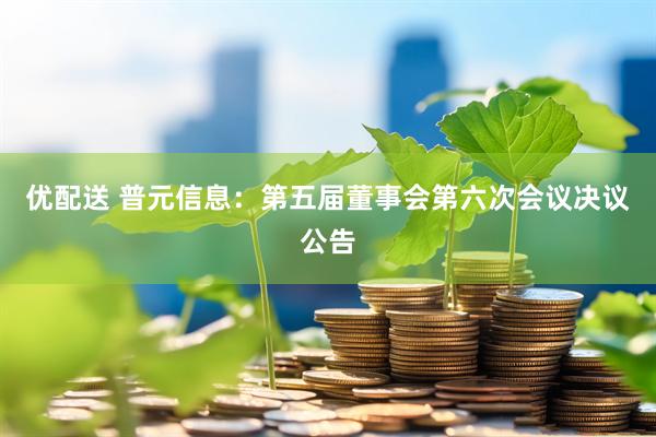 优配送 普元信息：第五届董事会第六次会议决议公告