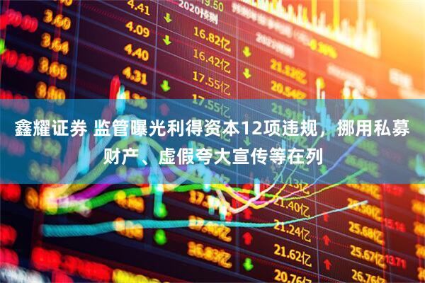 鑫耀证券 监管曝光利得资本12项违规，挪用私募财产、虚假夸大宣传等在列